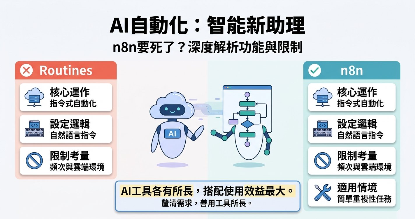 Claude Routines vs n8n 自動化對比
