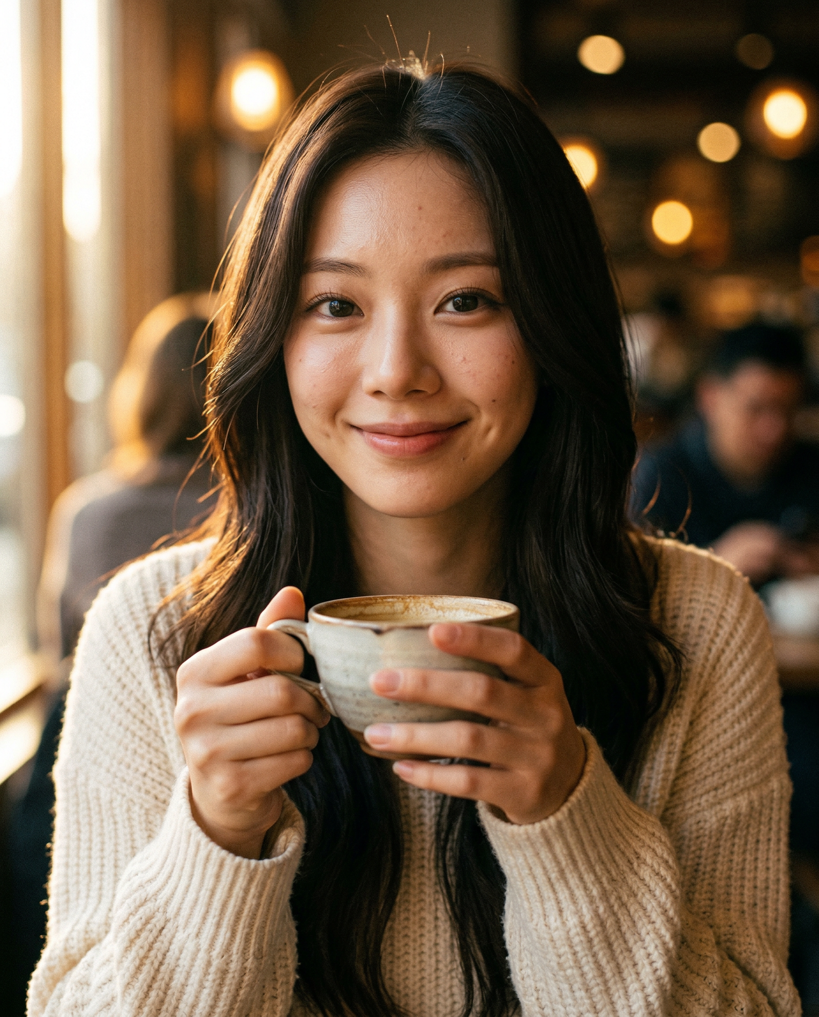 AI 生成的咖啡廳人像照片